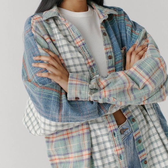 BDG Urban Outfitters Ted Patchwork Plaid Flannel Shirt - Size S - Picture 2 of 13